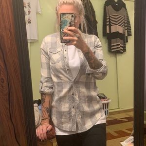 White, Gray, gold lining Flannel